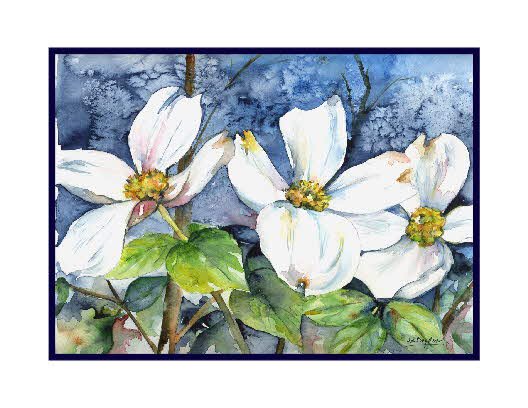 White Dogwood Watercolor Cards