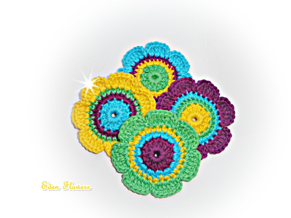 Crochet Flowers ref: X163(4 flowers)