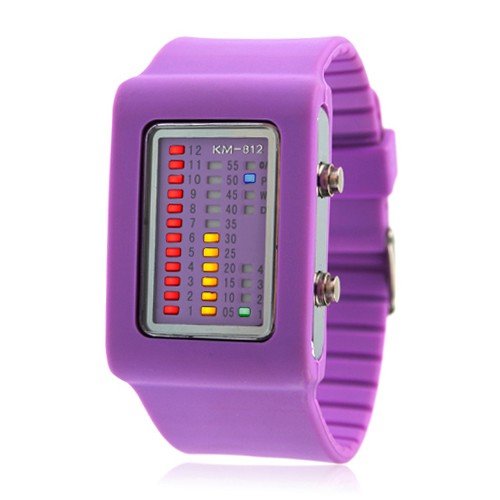 FREE SHIPPING WITH TRACKING - Womens Binary Silicon LED Wrist Watch ( Purple ) FASHION MUST HAVE
