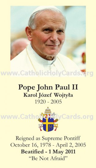 *NEW* ENGLISH Special Limited Edition Commemorative John Paul II Beatification Prayer Card PC#279