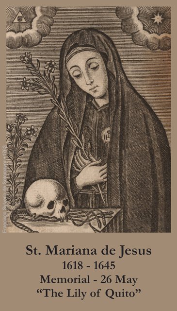 St. Mariana of Jesus Holy Card PC#304