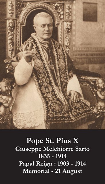 St. Pius X Holy Card PC#314