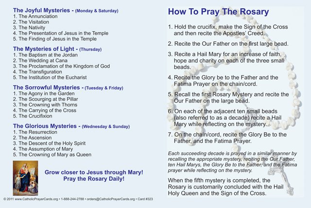 ***NEW*** How to pray the Rosary card #323