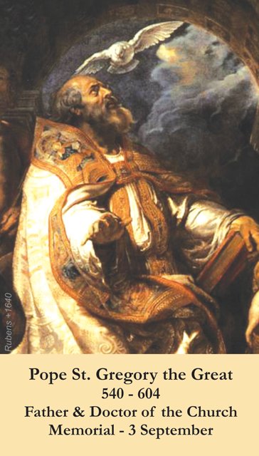 St. Gregory the Great Holy Card PC#292