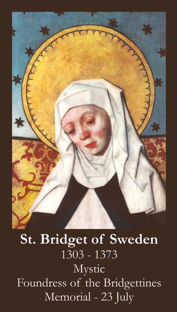 St. Bridget of Sweden Prayer Card PC# 573