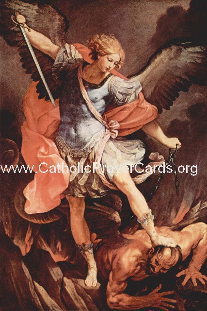JUMBO 4x6 inches *BILINGUAL* St. Michael Prayer (Latin/English)