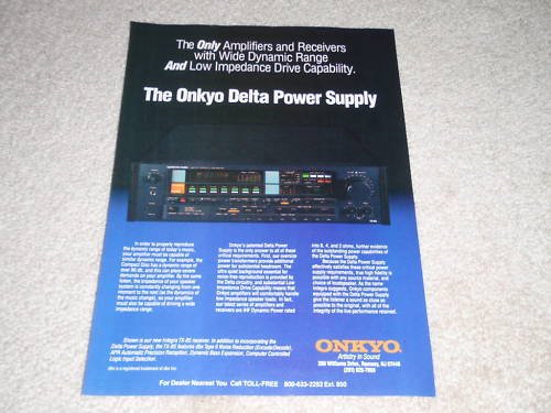 Onkyo TX-85 Integra Receiver Ad, 1984, Delta Power!