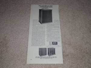 Altec A7-500wII Magnificent Spkr Ad,1968, Info, 6"x11"