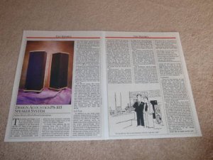 Design Acoustics PS-103 Speaker Review, 1987, Full Test