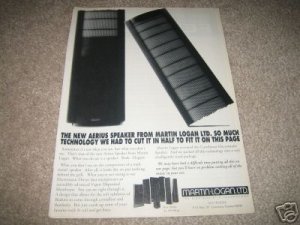 Martin Logan Aerius AD from 1992,Mint RARE!