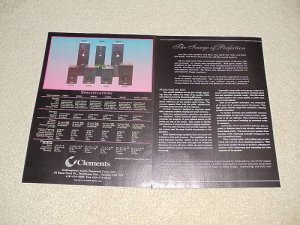 Clements 4 page Ad, Specs, Info, 1000si,800,600,400,300