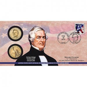 2010 Millard Fillmore $1 Presidential Coin Cover (P33)