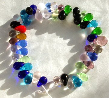 6/4mm Bright Bold Color Mix Teardrop Fringe Glass Beads