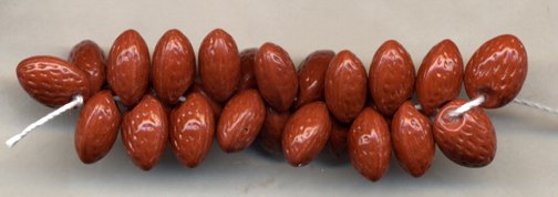 Almonds Nut Glass Fruit Beads Great for Carmen Miranda 20 Pcs