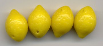 Lemon Fruit Beads Charms Czech Glass 12 Pieces