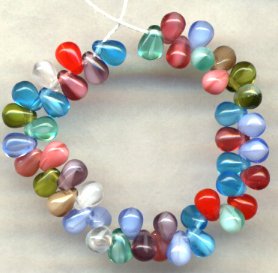 Marrakesh Tear Drop Czech Glass Beads Great Color Mix