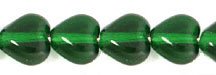6 mm Irish Green Hearts Glass Beads St Patricks Day