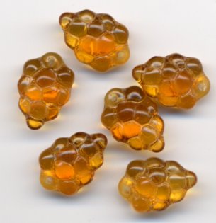Gold Topaz Grape Beads Glass Fruit Charms 12