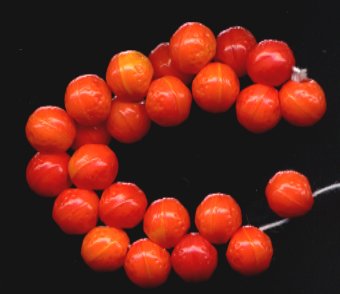 12 Pcs Shades of Tangerine Orange Fruit CZ Glass Beads NEW!