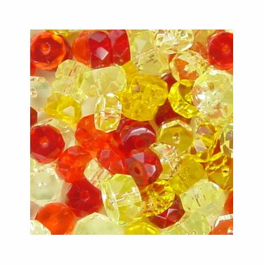 Citrus Fire Polish Czech Crystal Rondell Mix 50 pcs