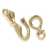 Antique Gold Pewter Mermaid Hook and Eye Clasp 2 Sets