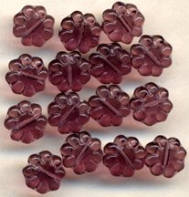 8mm Amethyst Czech Glass Flower Beads 8 Petal Daisy