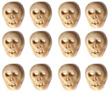 Bone Ivory Color Skull Skeleton Beads Czech Glass Fun 25 Pcs
