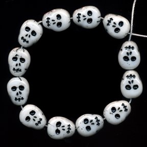 25 Skull Skeleton Beads Czech Glass Awesome