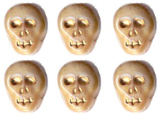 12 Bone/Ivory Color Skull Skeleton Beads Czech Glass Fun!