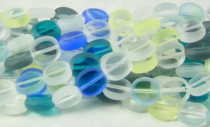 Aqua Blue Turquoise 10mm Sea Beach Glass Colors Beads
