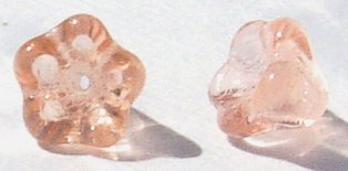6x8mm Peach Glass Cup Flower Beads Trumpet Shape