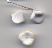 Lily White AB Czech 3 Petal Glass Flower Beads
