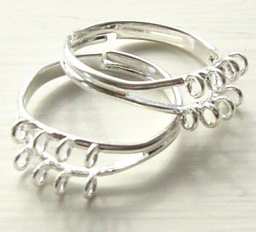 Silver Beading Ring with Loops Great for Posie or Garden Flower Rings