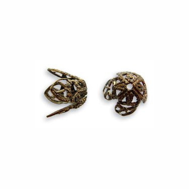 12mm Ornate Filigree Bead Cap Antique Brass Finish Vintaj