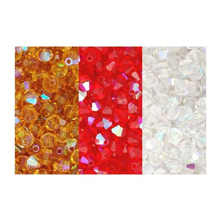 Red Crystal Topaz Bicone Czech Crystal AB Christmas Tree