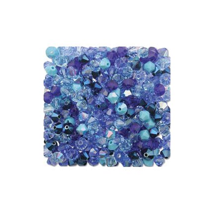 4mm Blue Mix Swarovski 5301 Bicone Crystal Mix