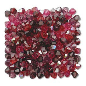 4mm 5301 Bicone Swarovski Crystal Red Wine Mix