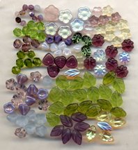 Lilac Garden Glass Flower Bead Mix