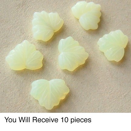 Yellow Jonquil Opal Maple Leaf Bead 11x 14mm