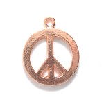 Charm Peace Sign Copper 15mm