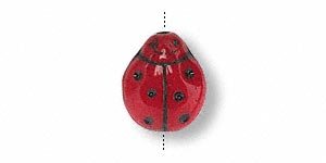 Red Ladybug Glass Beads Lady Bugs