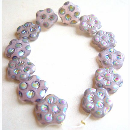 Antique Pink Mauve Rose Matte Peacock Flower Beads