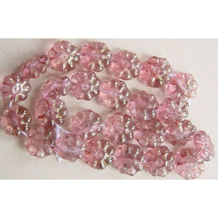 8 Petal Daisy Spacer Disc Flower Beads 25 Pieces Rose Pink 8mm