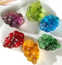Harvest Grape Mix Glass Wine Bead Charms Green Purple Red Gold Blue