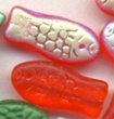 Orange AB Fish Beads Czech Glass Detailed