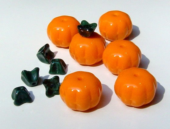Pumpkin Beads 11mm Glass for Wine Charms Jewelry Crafts