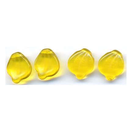 Topaz Leaves Beads Vintage Style Czech Glass 20 Old Stock