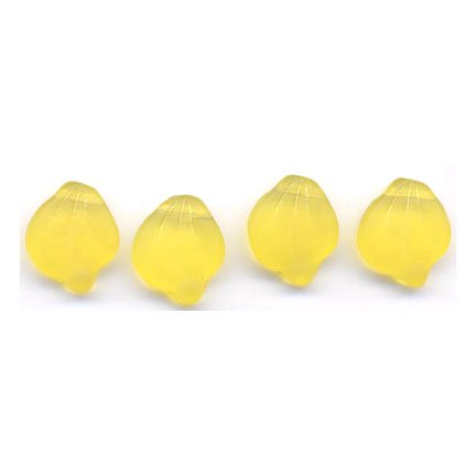 Jonquil Yellow Leaf Beads Czech Glass Vintage Style 20