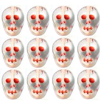 Crystal Frost Ghost Skull Beads Glass Day of Dead BOOoo