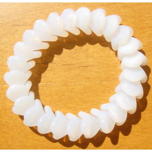 White Opal 3 Petal Glass Flower Beads Limited